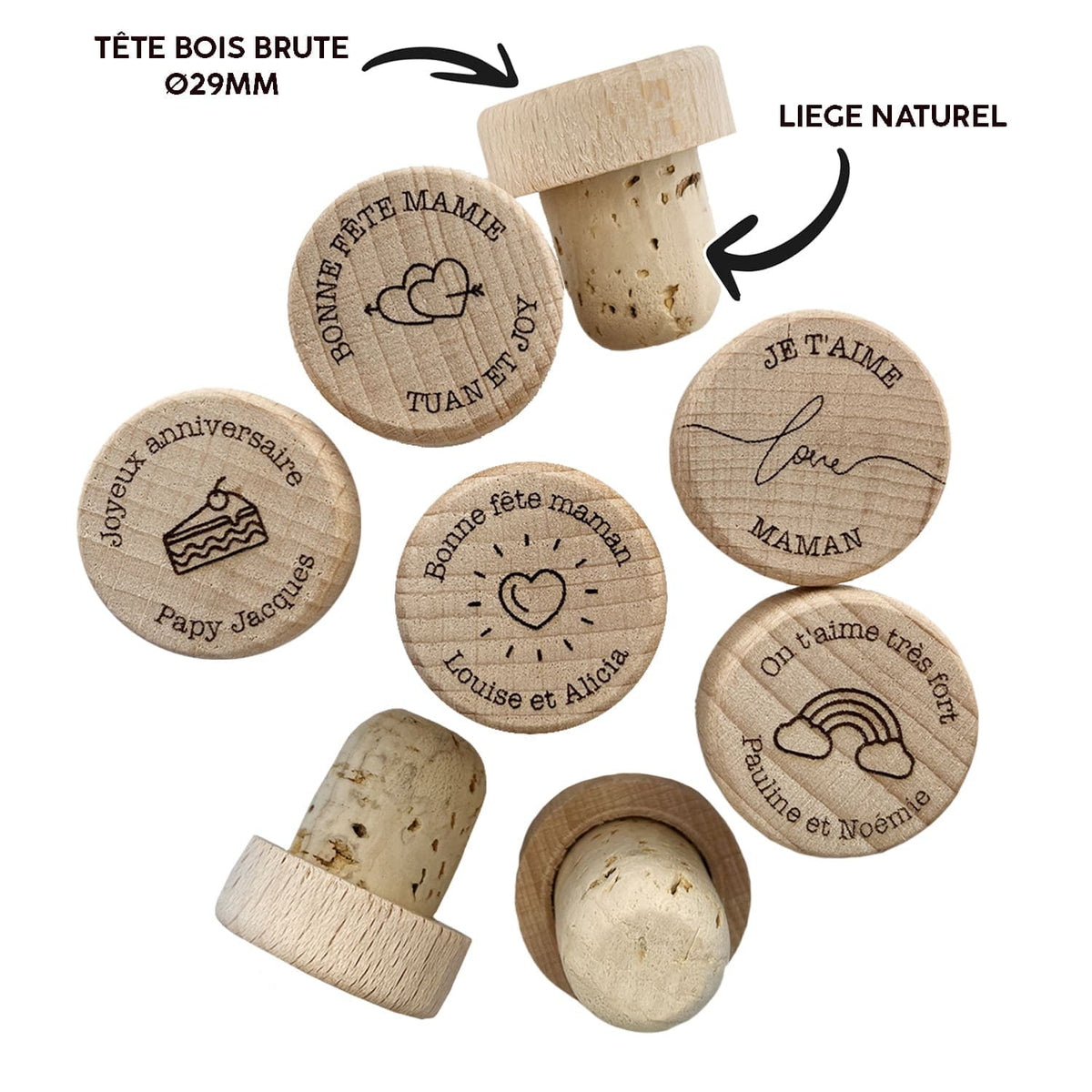 OLYCRAFT Lot De 2 Grands Bouchons Coniques En Liège De 13 à 15 Cm - Couvercles De Bouteille De Vin En Bois Doux Naturel - Pour La Cuisine, Les Mariages, Les Conserves