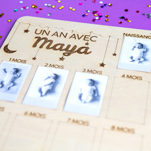 Pancarte Personnalisée Première Année de Bébé