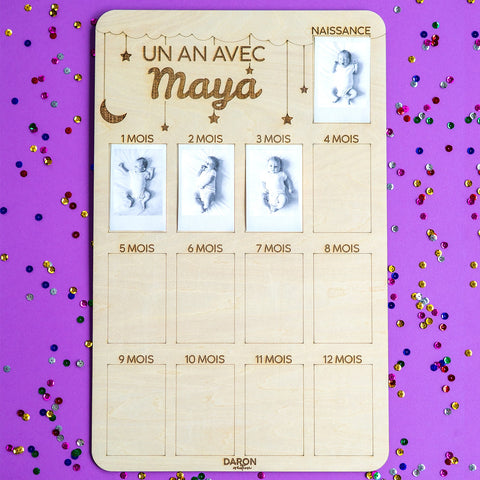 Pancarte Personnalisée Première Année de Bébé