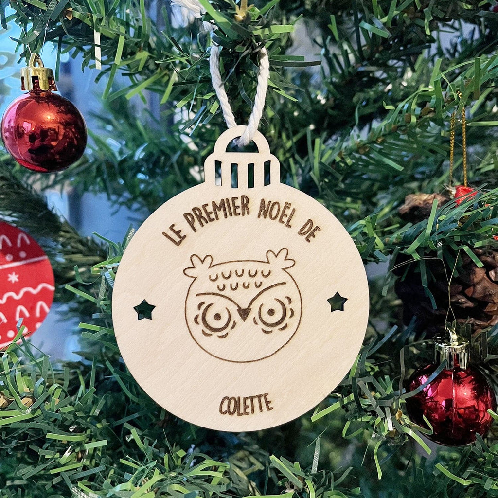 Ornements De Noël Acrylique 2D Animaux à Suspendre - Hibou, écureuil, Hérisson - 7,5 Cm - Déco Sapin Personnalisable - 1