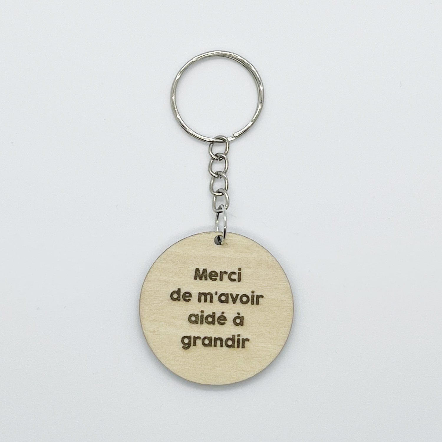 Porte clef "Grandir" en bois personnalisé