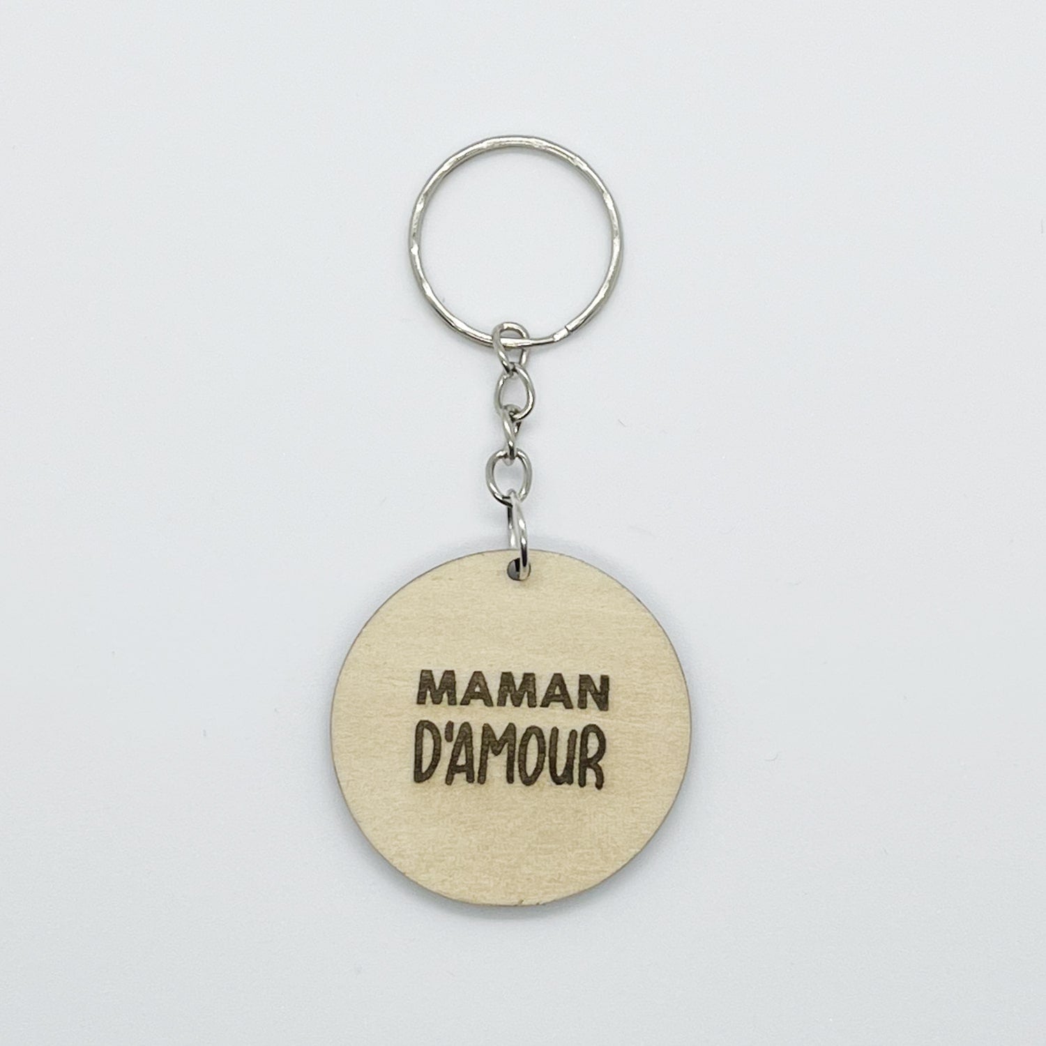 Porte clef "MAMAN D'AMOUR" en bois personnalisé
