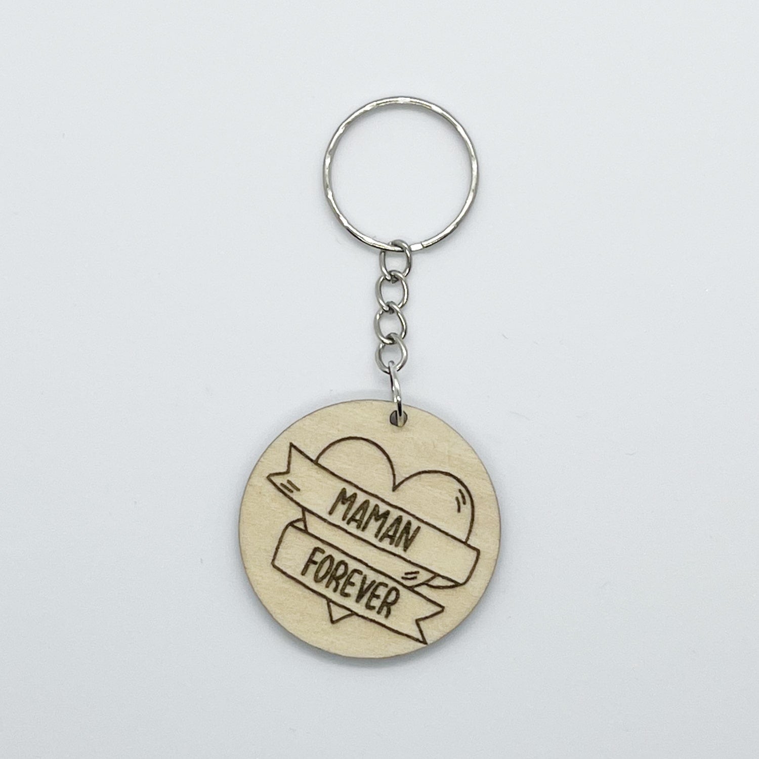 Porte clef "MAMAN FOREVER" en bois personnalisé