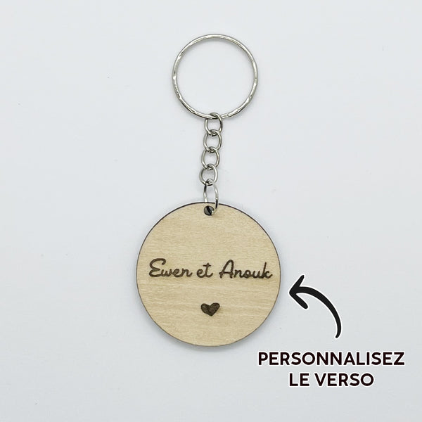 Porte clef "MAMAN D'AMOUR" en bois personnalisé