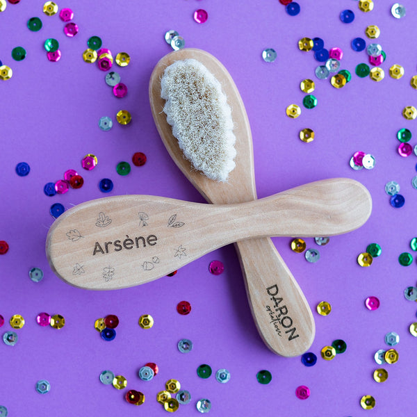 Brosse à cheveux en bois personnalisée (thème automne)