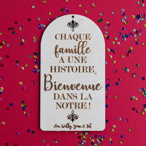 Affiche "famille" en bois personnalisée